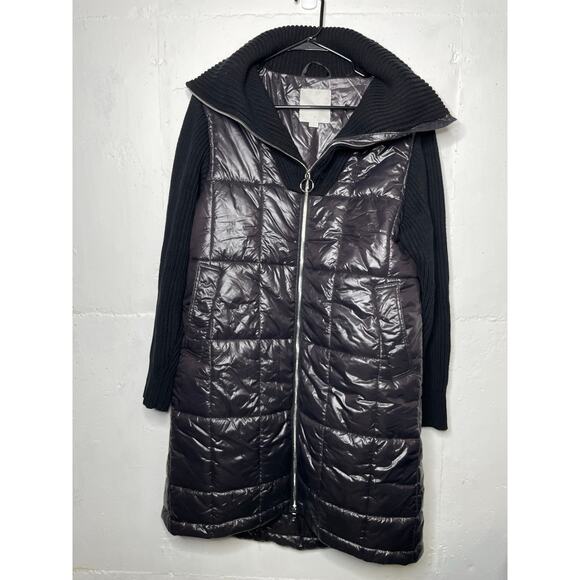 Varley Womens Mayten Knit Puffer Jacket Coat Black Size Small - Picture 1 of 10